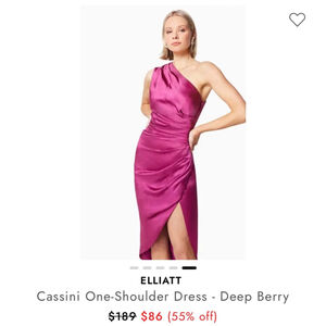 New Elliatt Cassini One Shoulder Dress, Size S $189 MSRP